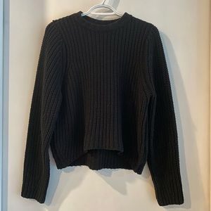 Oak + Fort Chunky Black Knit Sweater - sz S